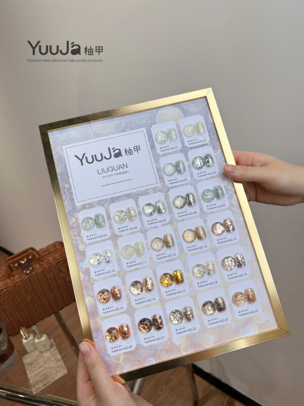 24-color Lucky Fortune Sequin Bottle Set + Color Swatches