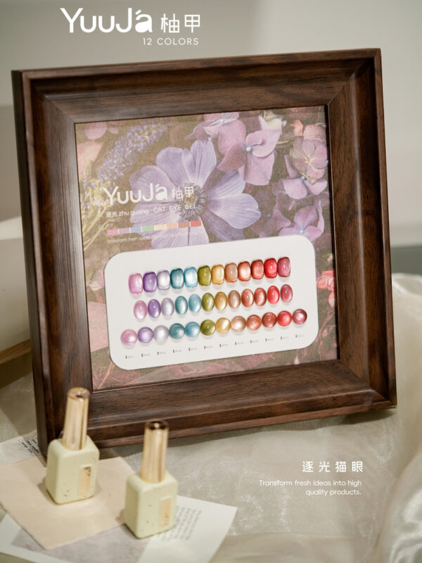 12-color light-chasing cat's eye bottle set + color palette