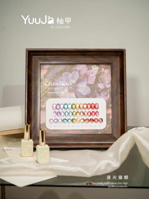 12-color light-chasing cat's eye bottle set + color palette