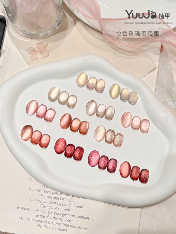 12-color rose tea cat's eye set + color palette