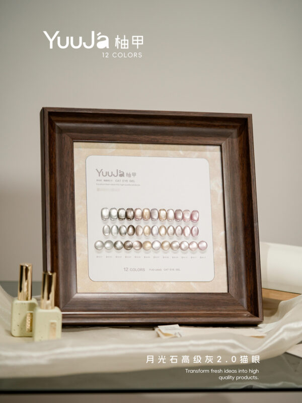 12-color Moonstone Premium Gray 2.0 Cat's Eye Set + Color Plate