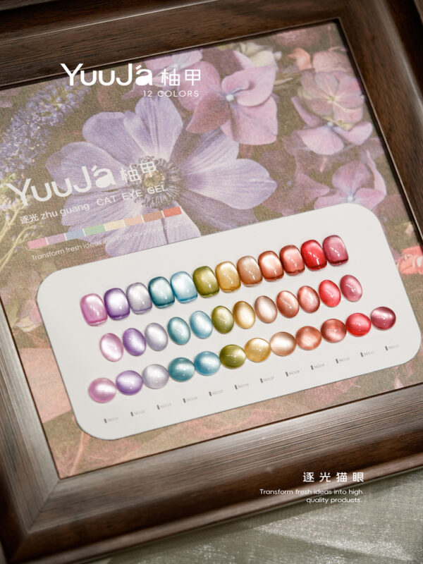 12-color light-chasing cat's eye bottle set + color palette