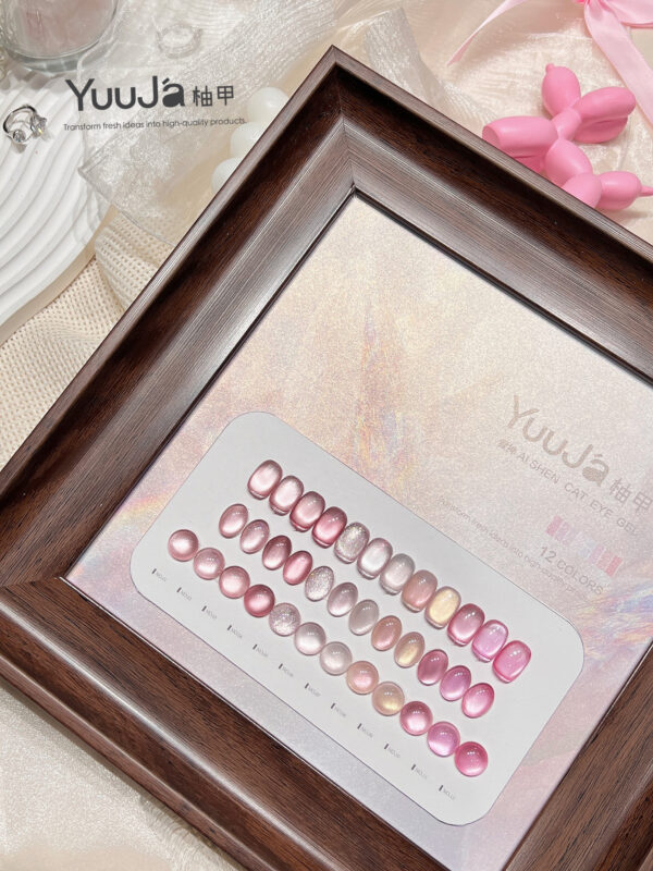 12-color white moonlight cat's eye bottle set + color plate