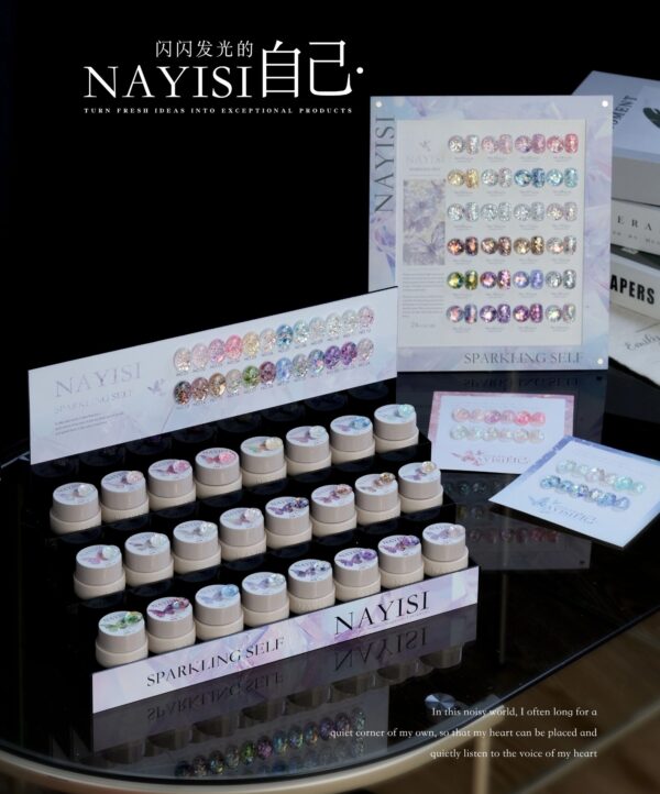 24 colors + new butterfly diamond glue nail salon sequins flash nail polish