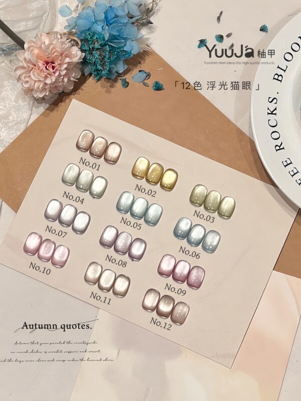 12-color floating light cat's eye bottle set + color plate