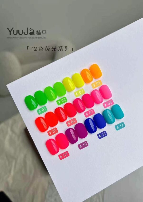 12-color fluorescent bottle set + color palette