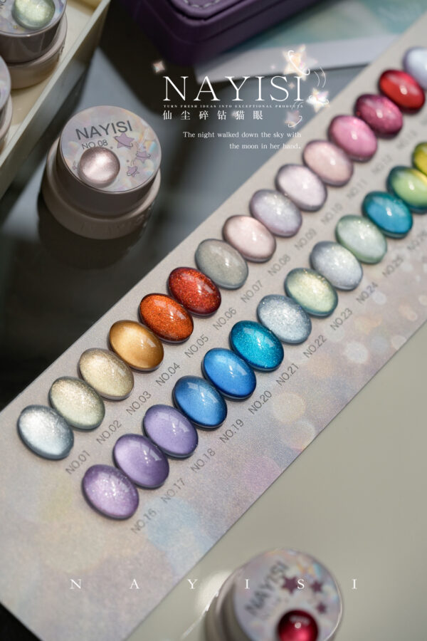 30-color fairy dust diamond cat's eye