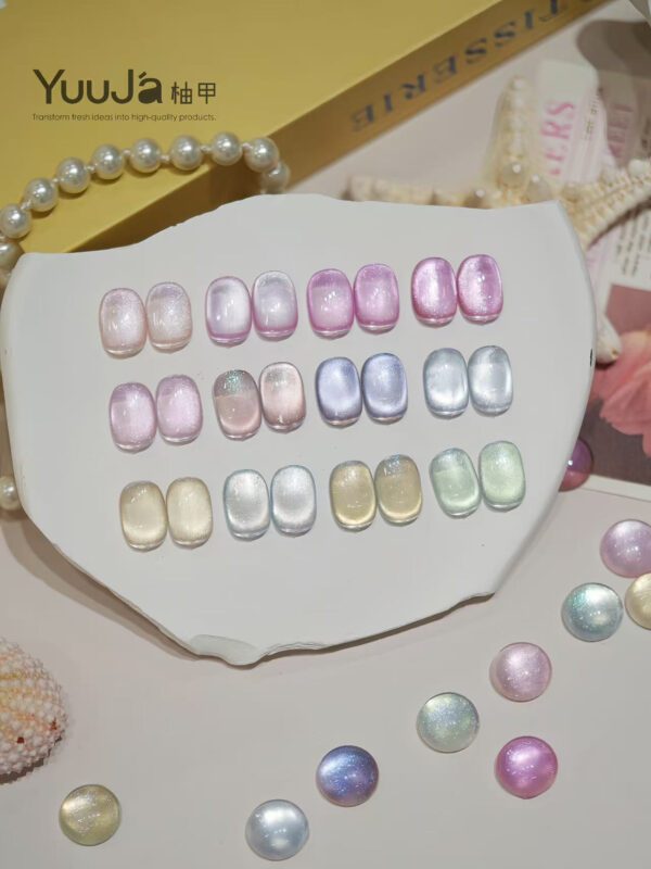 12 colors of Pink color light cat eye gel polish