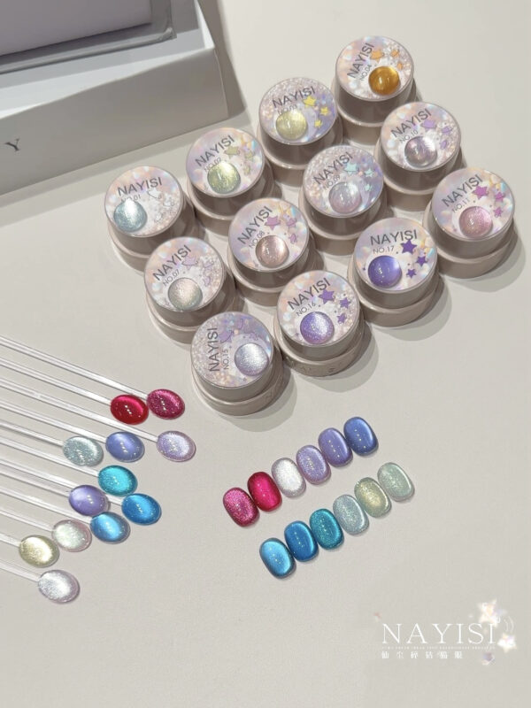 30-color fairy dust diamond cat's eye