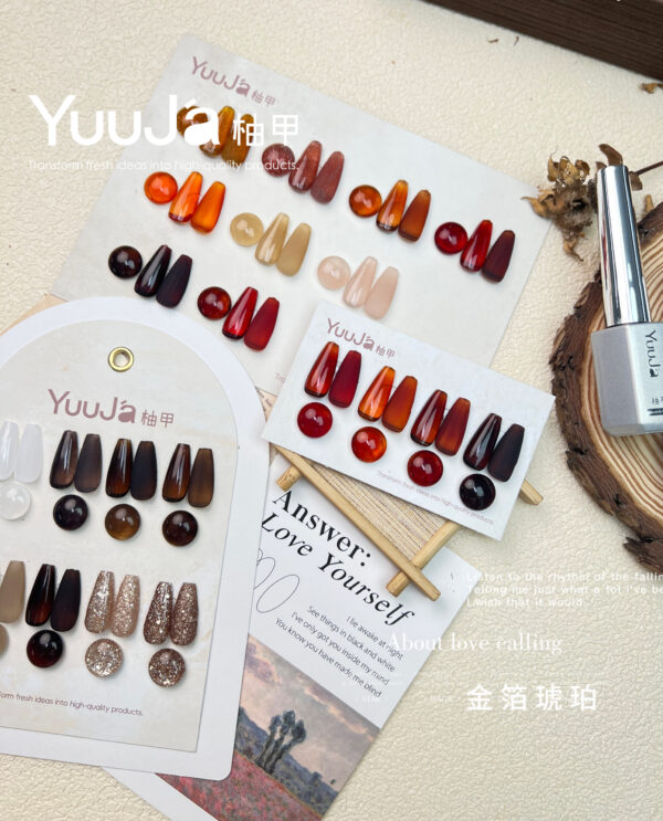 22-color gold foil amber set + color palette