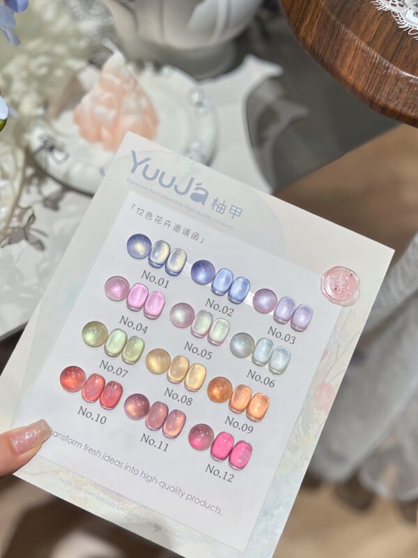 12 colors of floral invitations cat eye gel polish