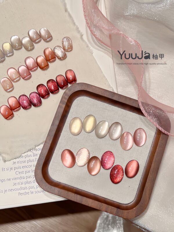 12-color rose tea cat's eye set + color palette