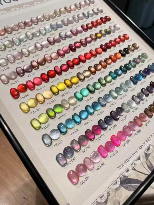 100-color Cat's Eye Gel Bottle Set + Swatches