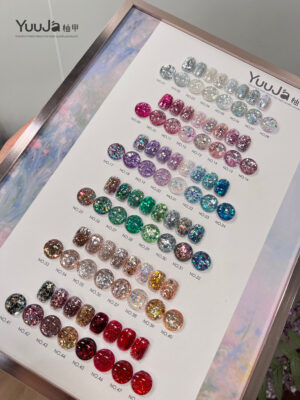 48-color Starry Eyes Illusion Sequin Bottle Set + Swatches